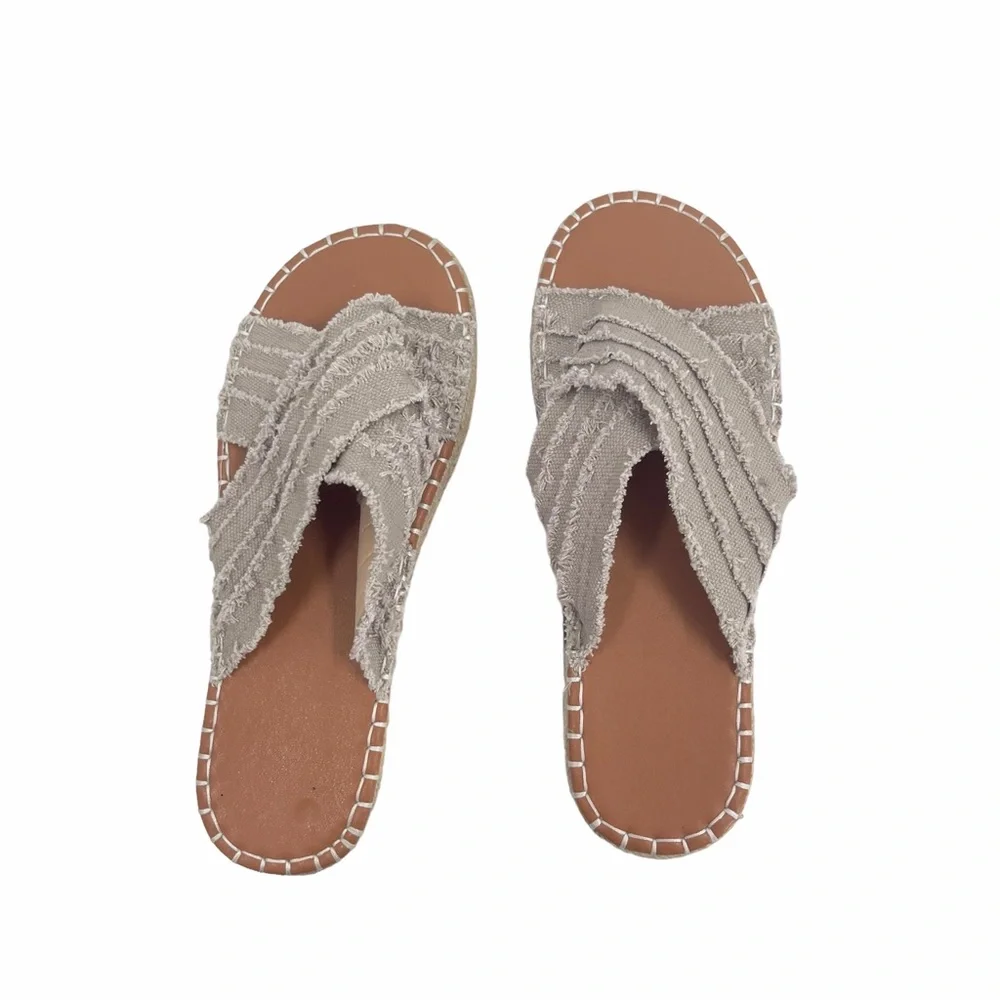 Women’s Flat Shoes Slip On Mule Espadrille Sandals Size 9